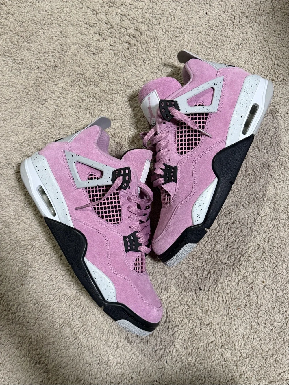 Jordan 4 Retro ‘Orchid’ Suede Mid Top Sneakers Men’s AQ9129-501